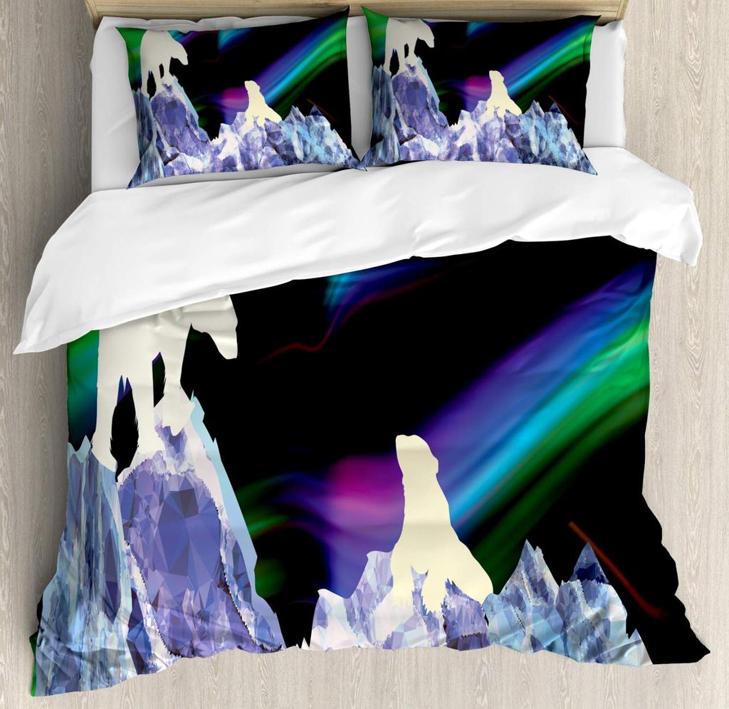 Crystal Duvet Cover for Kids Queen Lightweight Quilt Cover with 2 Pillowcase Ice Crystal Winter Themed Bedding Sets No Comforter