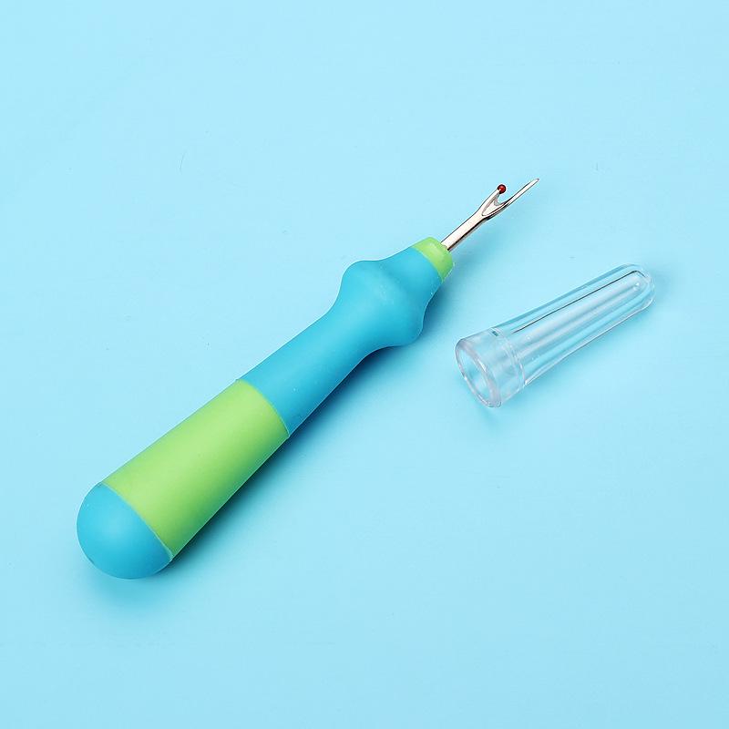 New Model Seam Ripper: Sharp Thread Remover with Four-Color Rubber Grip for Easy Cross-Stitch Sewing.
