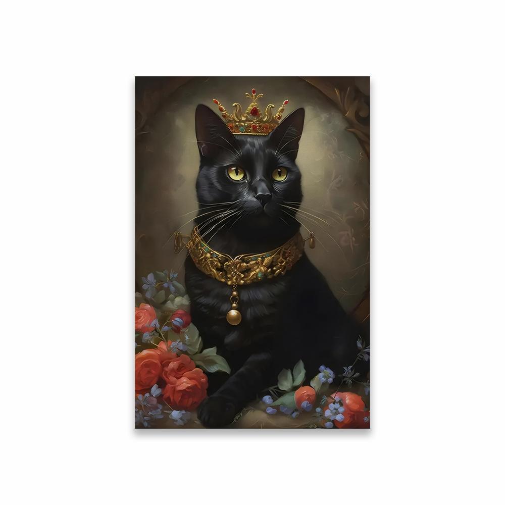 Dark Academia Decor Posters Animal Black Cat Wall Art Gothic Prints Aesthetic Room Wall Decoration Canvas Painting Modern Decor