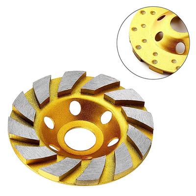 4 Inch Concrete Turbo Diamond Grinding Cup Wheel 12 Segs Heavy Duty Angle Grinder Wheels For Angle Grinder