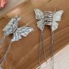 Shiny Rhinestones Butterfly Hair Claw Clips For Women Girl Vintage Long Chain Tassel Claw Clip New Chinese Style Accessories