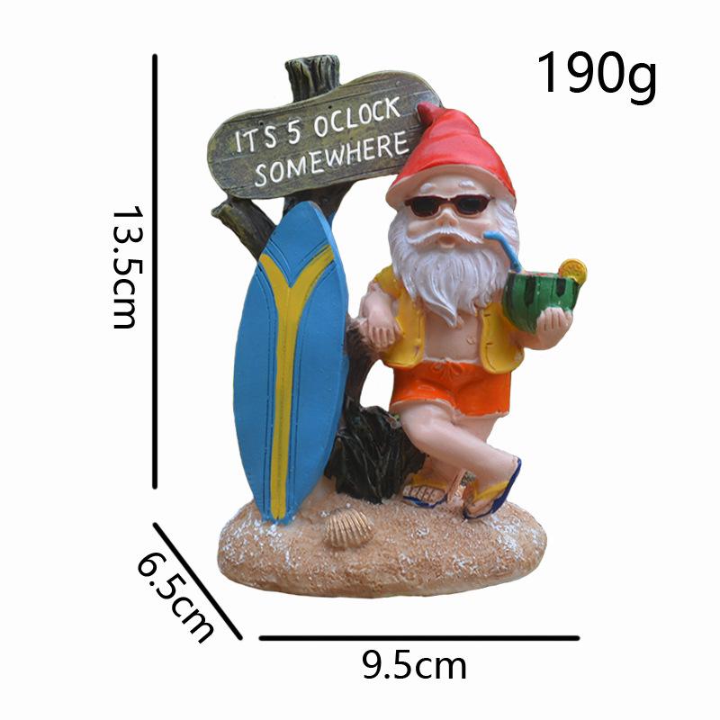 Adorable Resin Garden Gnome Statue with White Beard - Outdoor Handmade Decor