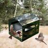 Birds Feeder Spacious Design All-Weather Protected Iron House Outdoor Birds Feeder Year-round Birds Feeder