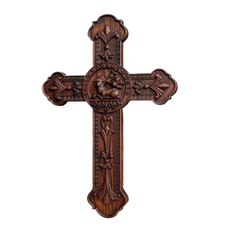 

Крест из дерева, вырезанный для украшения стены, христианский крест, подвесной пасхальный крест, деревенский деревянный крест для домашнего декора, рождественские подарки