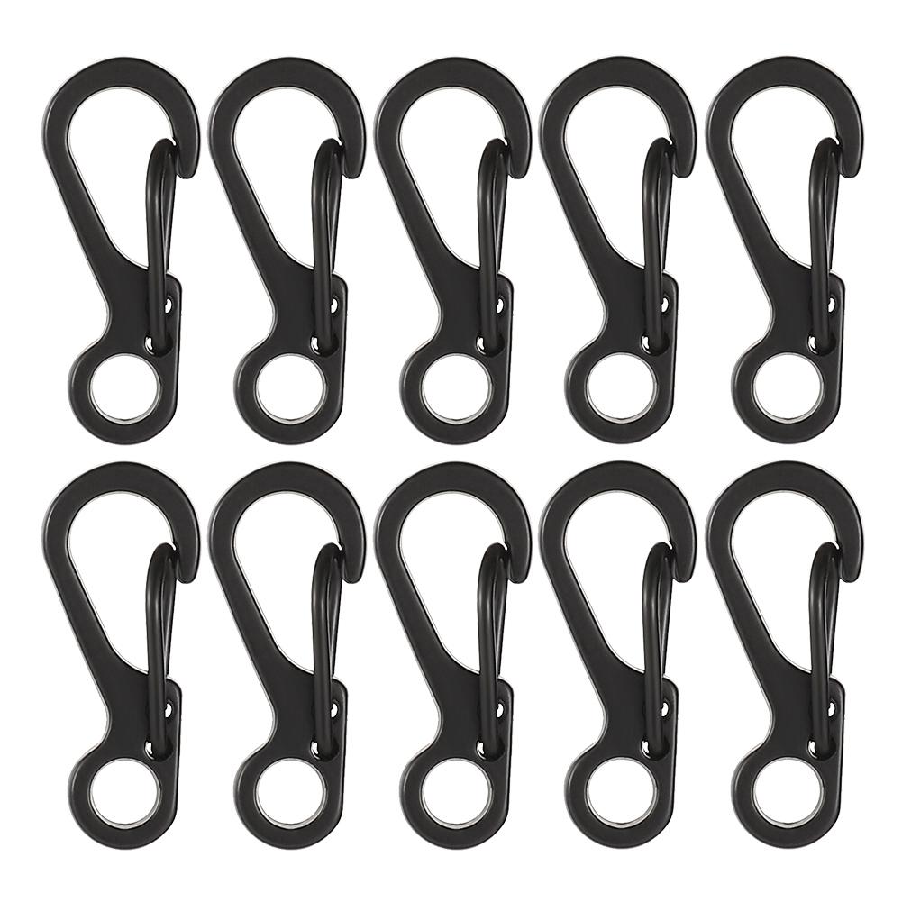

10 шт. Мини-карабины SF Металлические Маленькие Карабины с Блокировкой Пружинные Подвесные Пряжки Защелка Пружинный Зажим Брелок для Кемпинга Путешествий чёрный