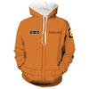 Fire Force Anime Men Hooded Zipper Sweatershirts Hoodie Pullover Cosplay Costume