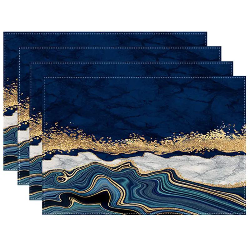Bohemian Geometric Retro Placemat - Vintage Polyester Heat-Resistant Dining Mat