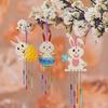10-Set Wood Chip Easter Rabbit Handicrafts - Wooden Wind Chimes for Paint Art & Easter Decor Christmases Rabbit Wind Chime Craft