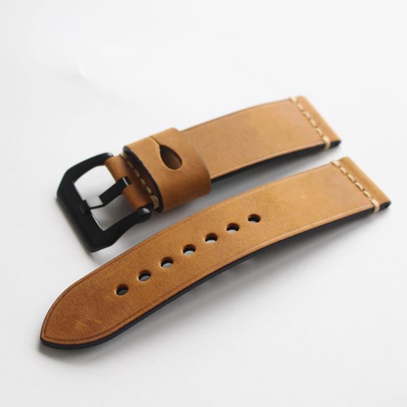 MERJUST fait à la main 20 MM 22 MM 23 MM 24 MM 26 MM bracelet de montre en cuir de cheval fou en cuir véritable pour ceinture de U-BOAT Mido PAM