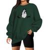 Hallowmas Ghost Print Long Sleeve Sweatshirt Women Crew Neck Oversized Pullover Top
