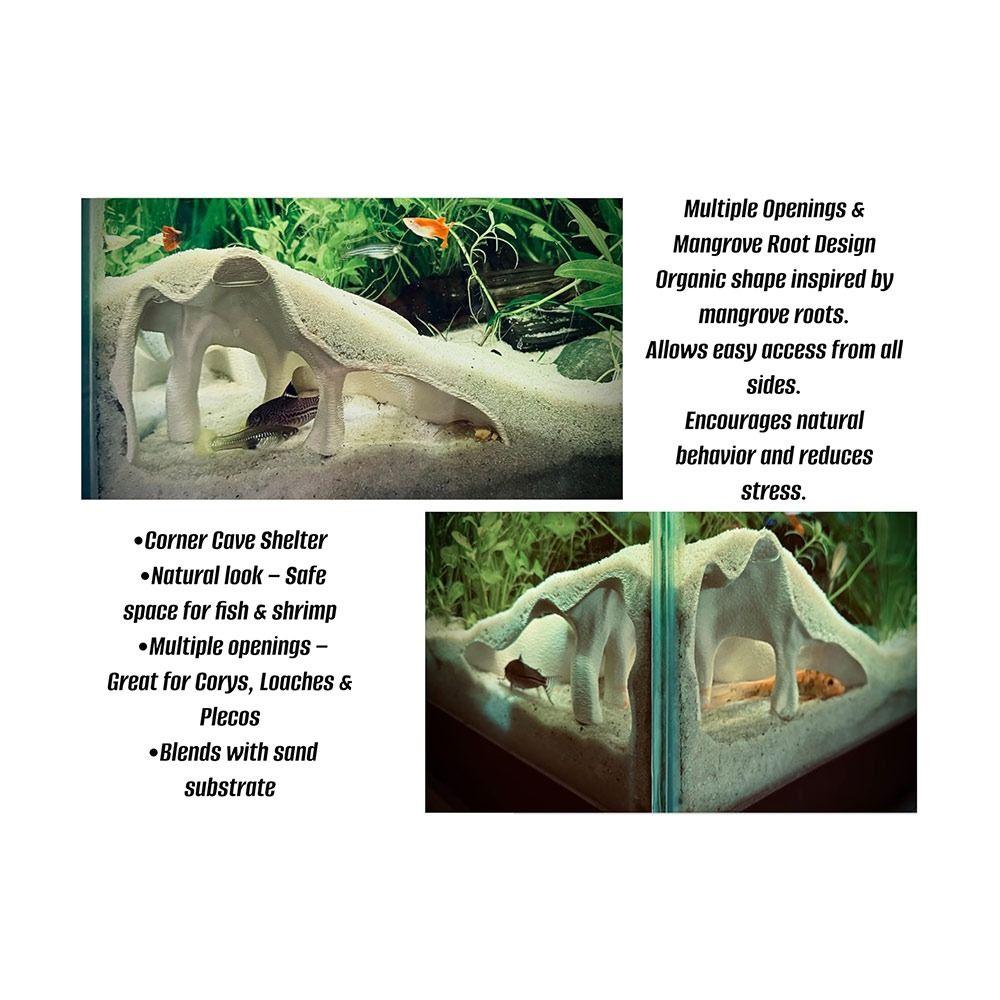 Textured Root Style Fish Hideout Faux Mangrove Root Tunnel Cave  for Fish Tank Decoration