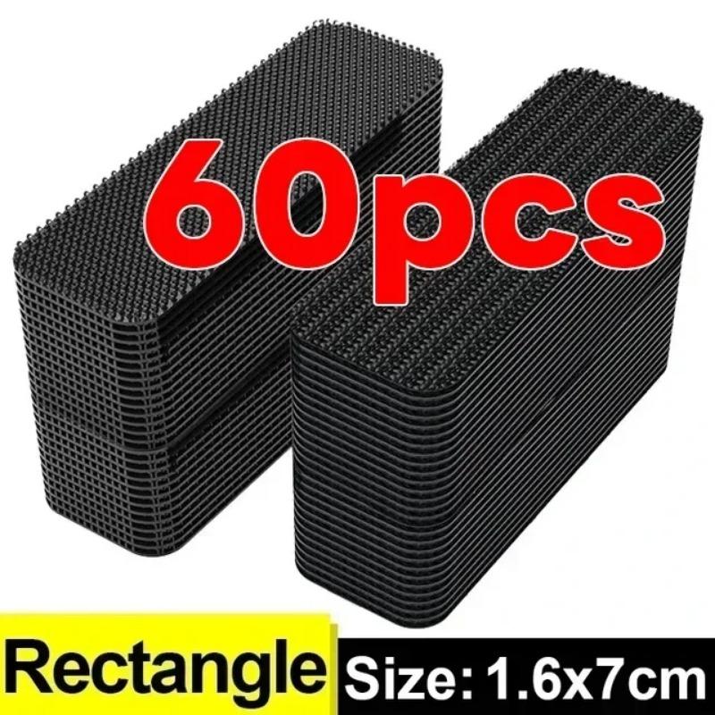 2/60Pcs Car Carpet Fixing Stickers Fastener Double Sided Self-Adhesive Carpet Fixed Patches Floor Foot Mats Anti Skid Grip Tapes