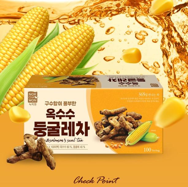 NOKCHAWON Corn & Solomon’s Seal Tea Tea Bags 100 Count | Korean Herbal Tea