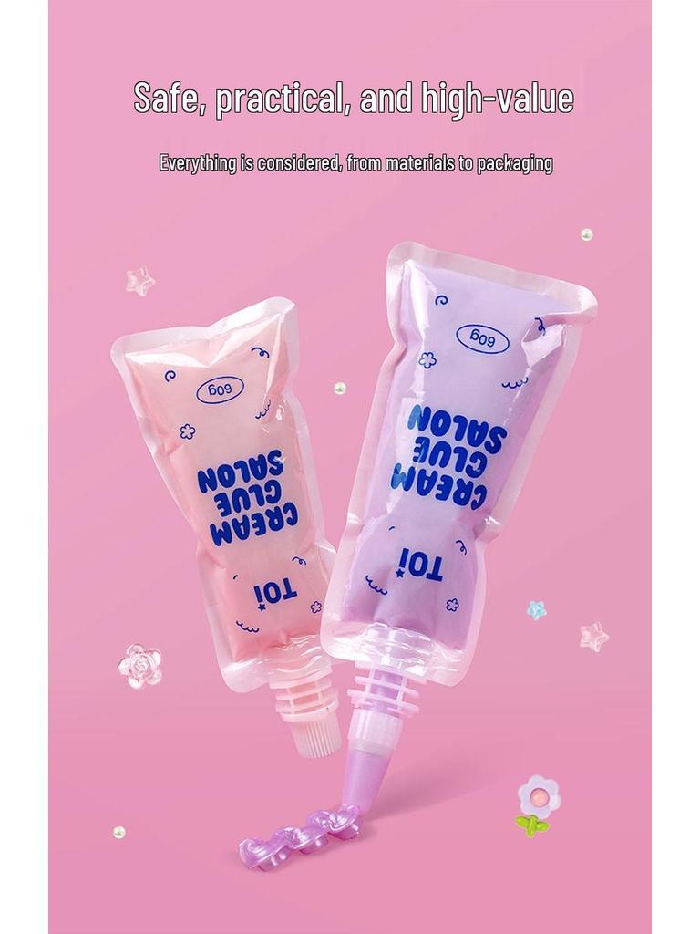 TOI Creative Cream Glue Set: DIY Hair & Sticker Kit for Girls