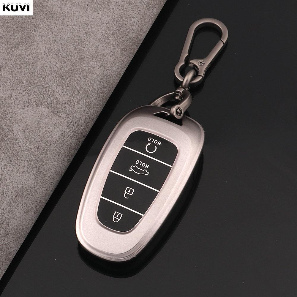 TPU Bilnøkkelholder Deksel For Hyundai Tucson Solaris Sonata Hybrid NEXO NX4 Santafe Dn8 4 knapper 2020 2021 2022 Tilbehør