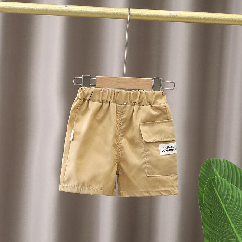 Boys Summer Suit Middle and Small Children Short-sleeved Striped Polo Shirt + Shorts Handsome Two-piece Set