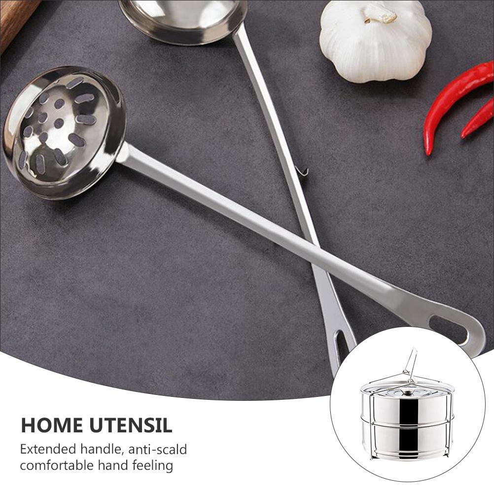 Suppenkelle mit Haken Hotpot-Löffel Servierlöffel Haushaltsutensil Esslöffel Edelstahl Schöpfkelle