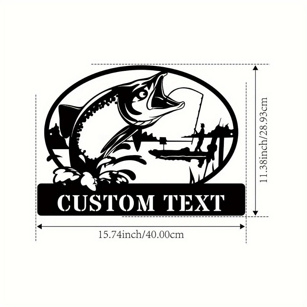 Personalized Fishing Metal Wall Art, Custom Sign for Lounge, Office, Outdoor, Rustic Kitchen & Veranda Decor