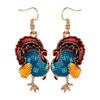 12 Styles Turkey Collection Drop Earrings Colorful Enamel Ear Stud For Women Gilrs Thanksgiving Day Party Jewelry Festival Gift
