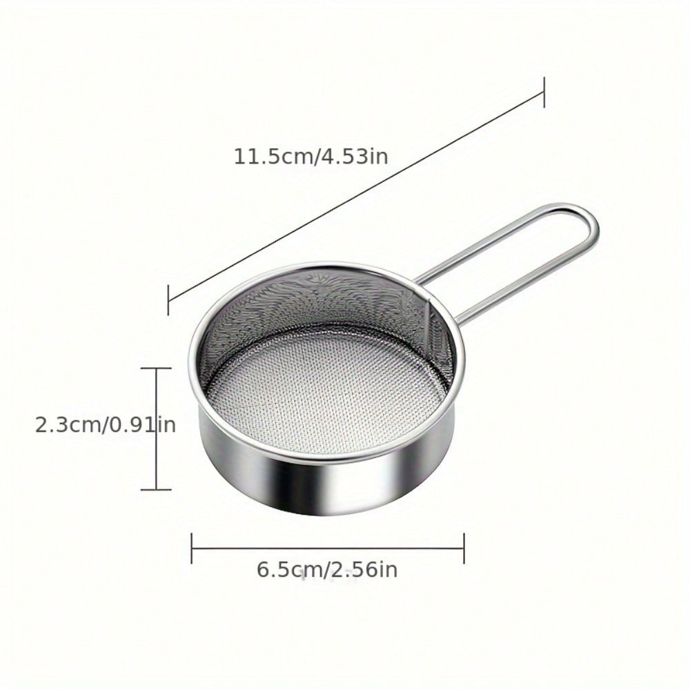 Handheld-Mini-Sieb aus Edelstahl für Mehl, Puderzucker, Kakaopulver, Streuer, Haushalts-Sieb zum Backen