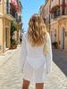 2025 Summer Women's Loose V Neck Button Coverup Cardigan Sexy Knit Mesh Beach Dress Swimsuit Cover Up Casual Vacation Wear K187