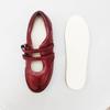 Women's Shoes Retro Red Mary Jane Shoes Women's Inner Height Increase Casual Ballet Shoes Flat Single Shoes Fashion