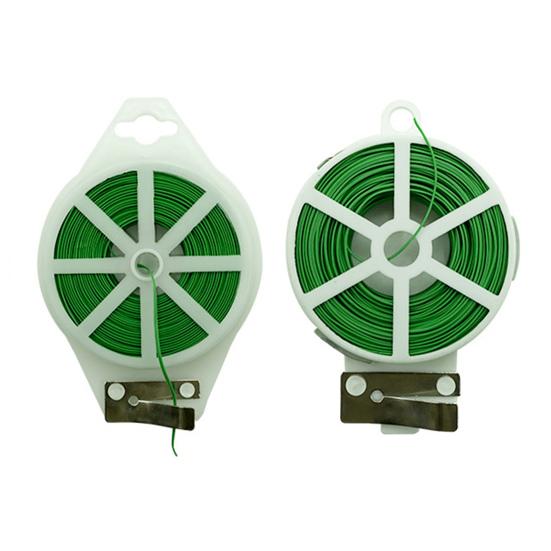 Garden Twist Tie with Built-in Cutter Rustproof Green Coated Plant Twine Wires for Gardening Flexible Reusable Tomatoes Support Ties for Indoor