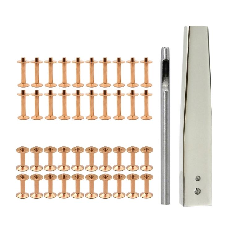 

40 Sets Rivets and Burrs with 3.5 Rivet Punch Tool for Leather Belt, Wallets