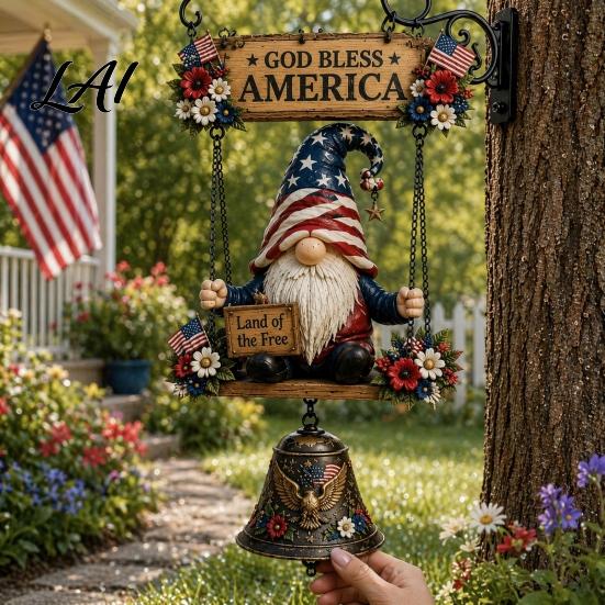 Gnomo da Giardino Rustico Campanello Campanello Gnomi Grandi Benvenuti Campanello a Sospensione Decorazione Fantasiosa per Portico Anteriore Patio Recinzione Casa di Campagna Regalo Mamma Nonna Campagna