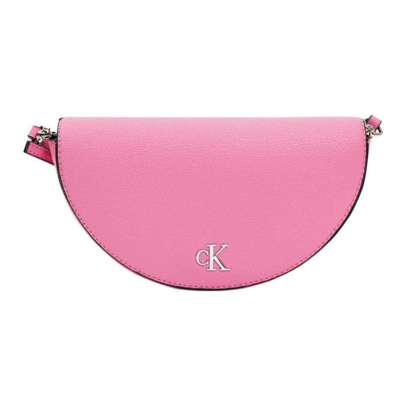 Calvin Klein Niche Elegant Metal Letter Flip Artificial Leather Crossbody Bag Women s Pink золотой