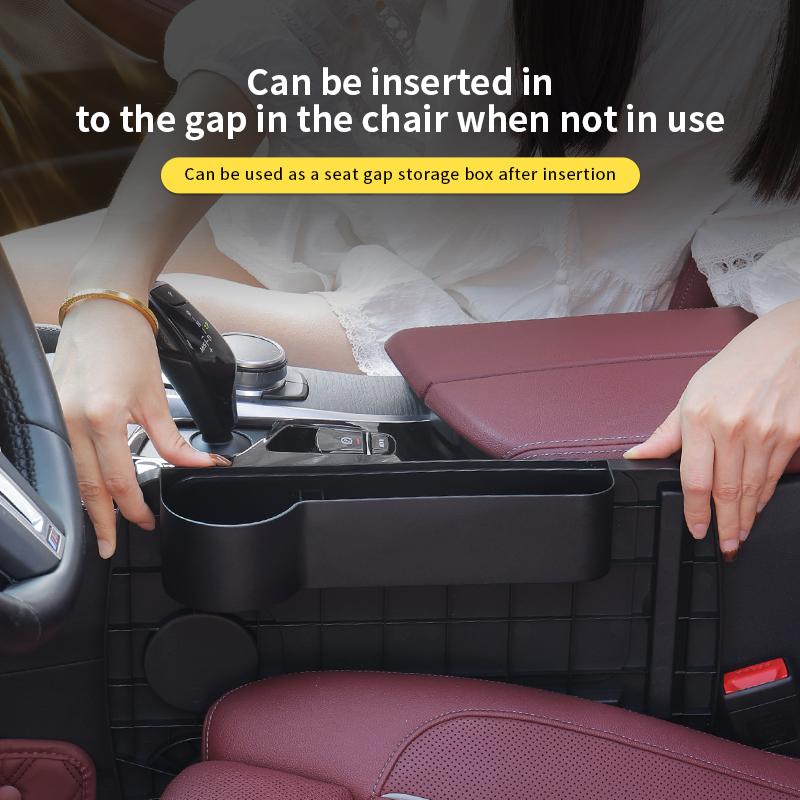 SEAMETAL 2-in-1 Car Steering Wheel Desk Seat Gap Storage Box In-Car Laptop Tablet Holder Auto Office Dining Tray Car Interior Accessory