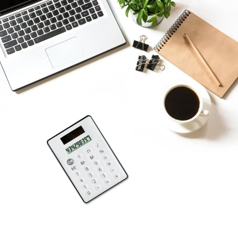 Miniature Solar Calculator with 8 Digit Display and Quiet Keys Pocket Sized for Home and Office Use Easy to Carry