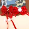 Festlicher roter Schleifenquasten-Haarclip für Mädchen und Frauen - Weihnachts- & Neujahrs-Pferdeschwanz-Accessoire
