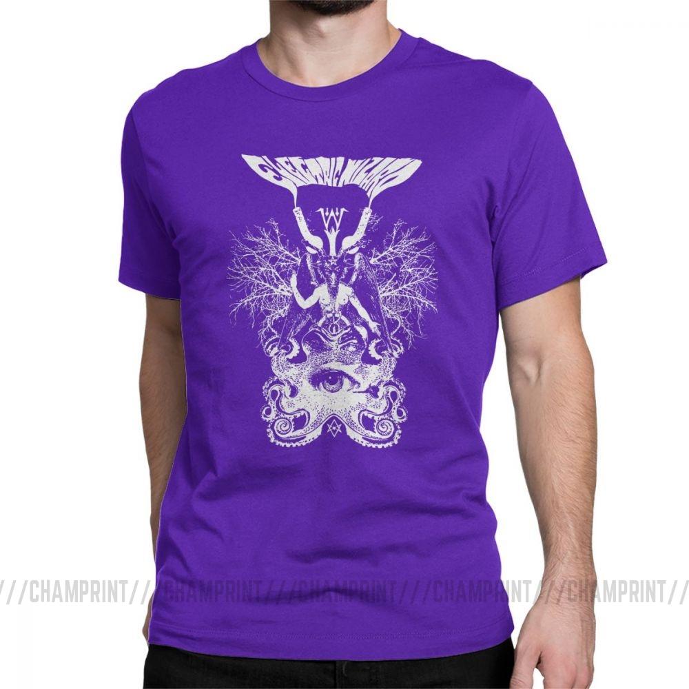 Electric Wizard Baphomet T Shirt For Men Funny Pure Cotton Tees Crewneck Short Sleeve T Shirt