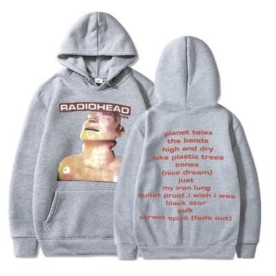 Vintage Rock Band Radiohead kapucnis Hip Hop Minden Zene Album Print Pulóver Harajuku Streetwear Oversize kapucnis pulcsi
