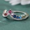 Women's Elegant Simple Design Multicolor Synthetic Zirconia Irregular Ring Fashion Sparkling Party Festival Jewelry Accessories