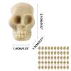 50PCS Mini Scary Skull Heads Statue Luminous Micro Landscape Halloween Skull Miniature Figurine Plastic Pranky Prop