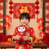 Cute 2027 Ram Mascot Red New Year Gift Fortune Mascot Cushion Zodiac Sheep Doll  Kids Present