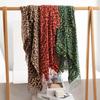 New Scarf Leopard Print Ethnic Style Cotton and Linen Feel Scarf Women's Imitation Cashmere Tassel Travel Beach Towel Shawl
