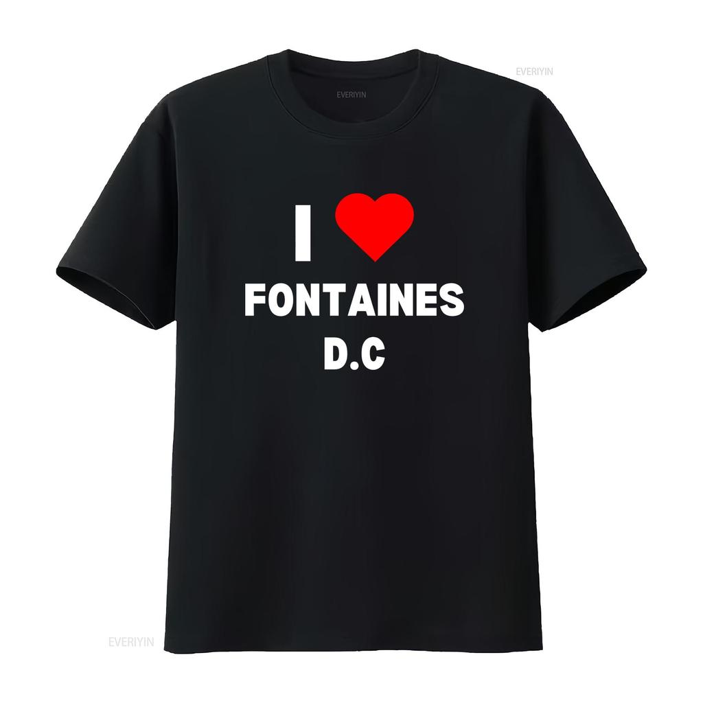Stylish I Heart Fontaines D C Indie T Shirt for Fashion Forward Individuals vintage Washed homme Stretched Breathable