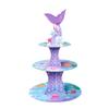 Fishtail Theme Three Layer Paper Cake Stand Birthday Cake Dim Sum Dessert Ornament Party Ornament
