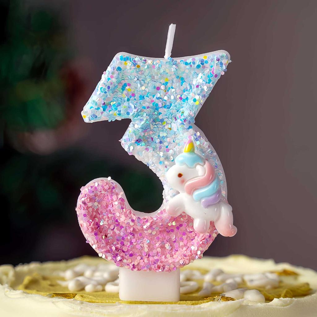 Creative Cartoon Pony Birthday Cake Topper Digital Candles - Fun Party Decoration