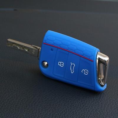Silicone Key Case Cover Keychain for VW Polo Golf 7 Tiguan for Skoda Octavia Kodiaq Karoq for SEAT Ateca Leon Ibiza 2015 -
