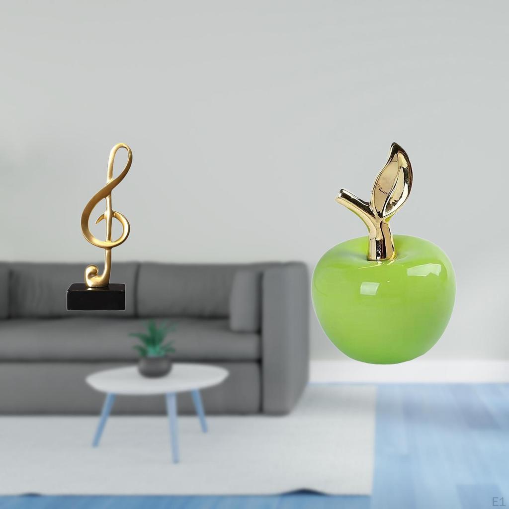 Creative Resin Music Note And Ceramic Figurine Sculpture Tabletop Ornament Centerpiece for Desk
