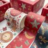 6pcs Happy Christmas Washi Tape Set Holiday Celebration Adhesive Masking Tapes Home Party Diary DIY Stickers Decoration