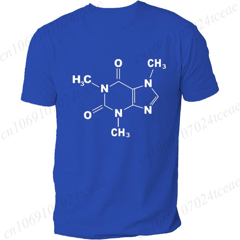 Science T Shirt Mens Funny Caffeine Molecule Gamer Geek Funny Tee Men's Summer Clothing Short Sleeve T-shirt Top Casual Tees