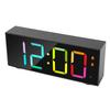 Electronic Desktop Alarm Clock 12 24 Hour LED Display Adjustable Volume RGB Dynamic Screen Alarm for Bedroom Black