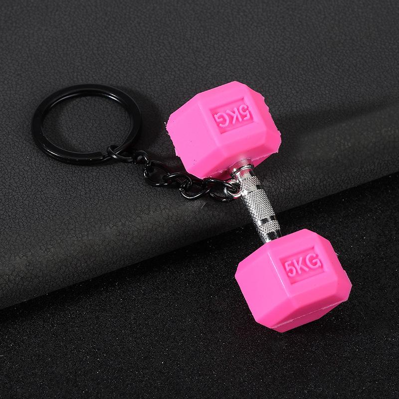 Gym Keychain Set Dumbbell Water Bottle Kettlebell Charm Keyring With Braided Rope For Workout Enthusiasts Bag Accessory