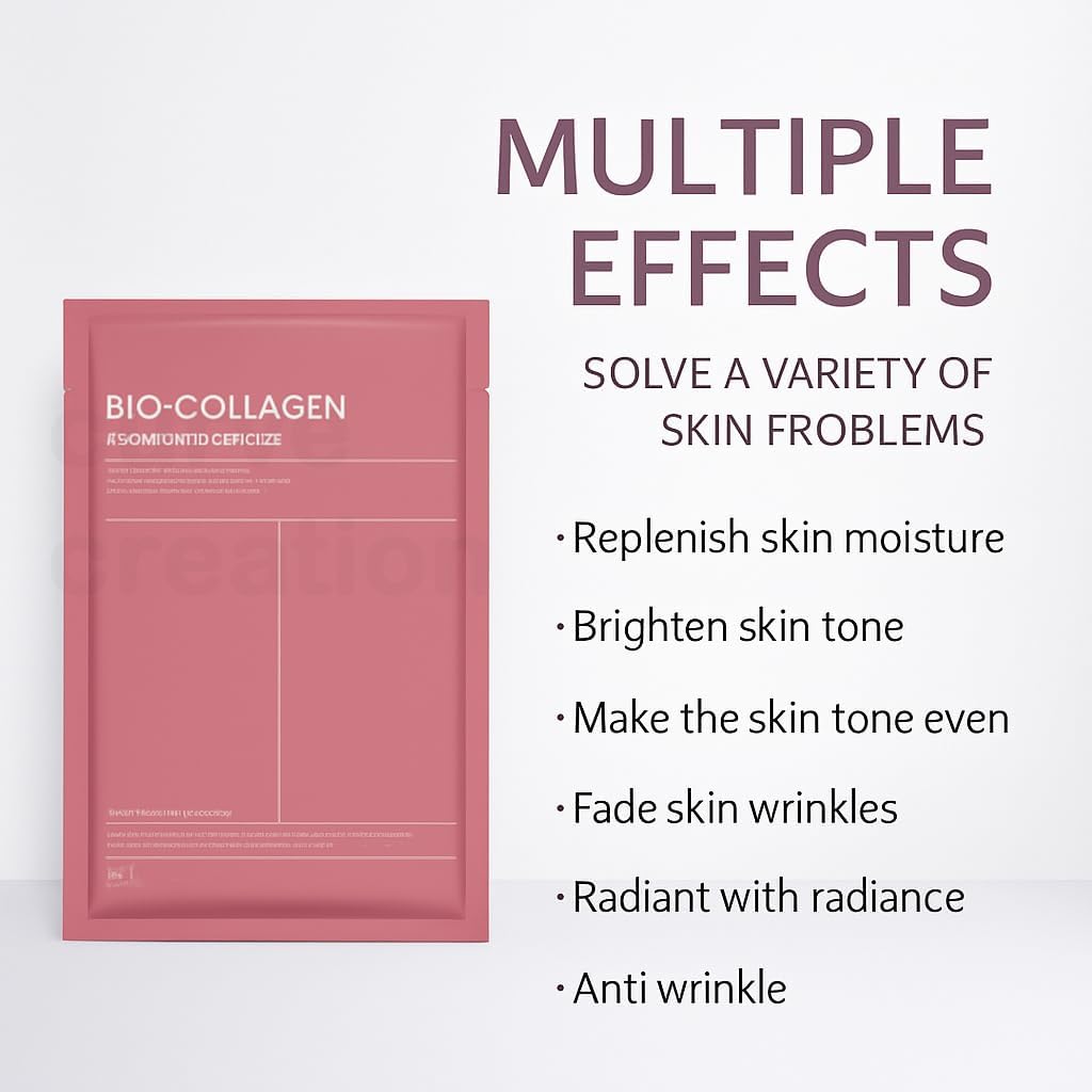 Bio Collagen Real Deep Face Mask Pack of 4 | Overnight Hydrogel Collagen Sheet Mask for Deep Hydration, Glass Skin Glow, Pore Minimizing, Firming,