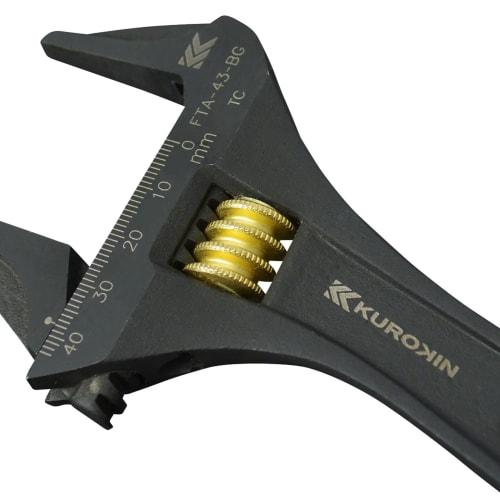 Fujiya Light Monkey, Non-serrated, Black and Gold, Total Length 252mm, Maximum Opening 43mm, FTA-43-BG